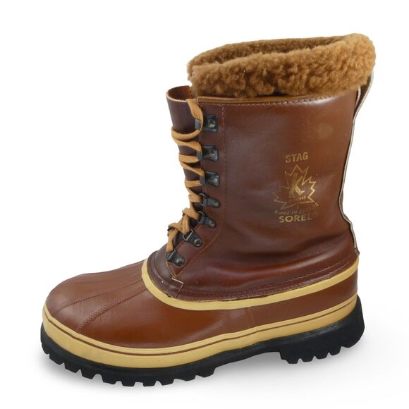 Sorel Men\'s US 13 Kaufman STAG Winter Snow Boots Leather Wool Inserts Canada main image 5